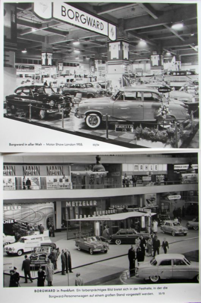 Borgward Modelprogram at Exhibitions 1955 three Factoryphotos (10163)